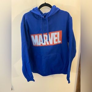 Royal Blue Marvel Logo Pullover Hoodie Size Large